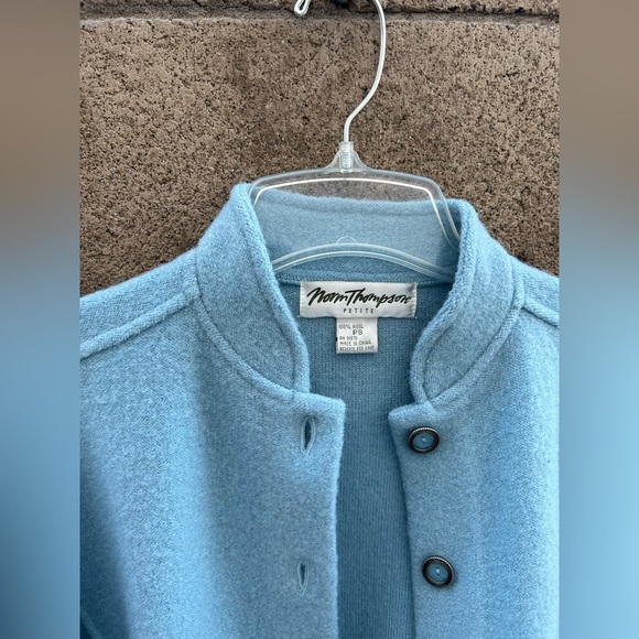Norm Thompson Baby Blue Wool Coat - Picture 5 of 7